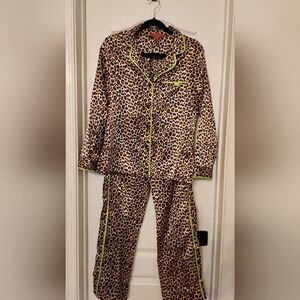 Betsey Johnson Leopard Print Intimates with Green Accents SMALL